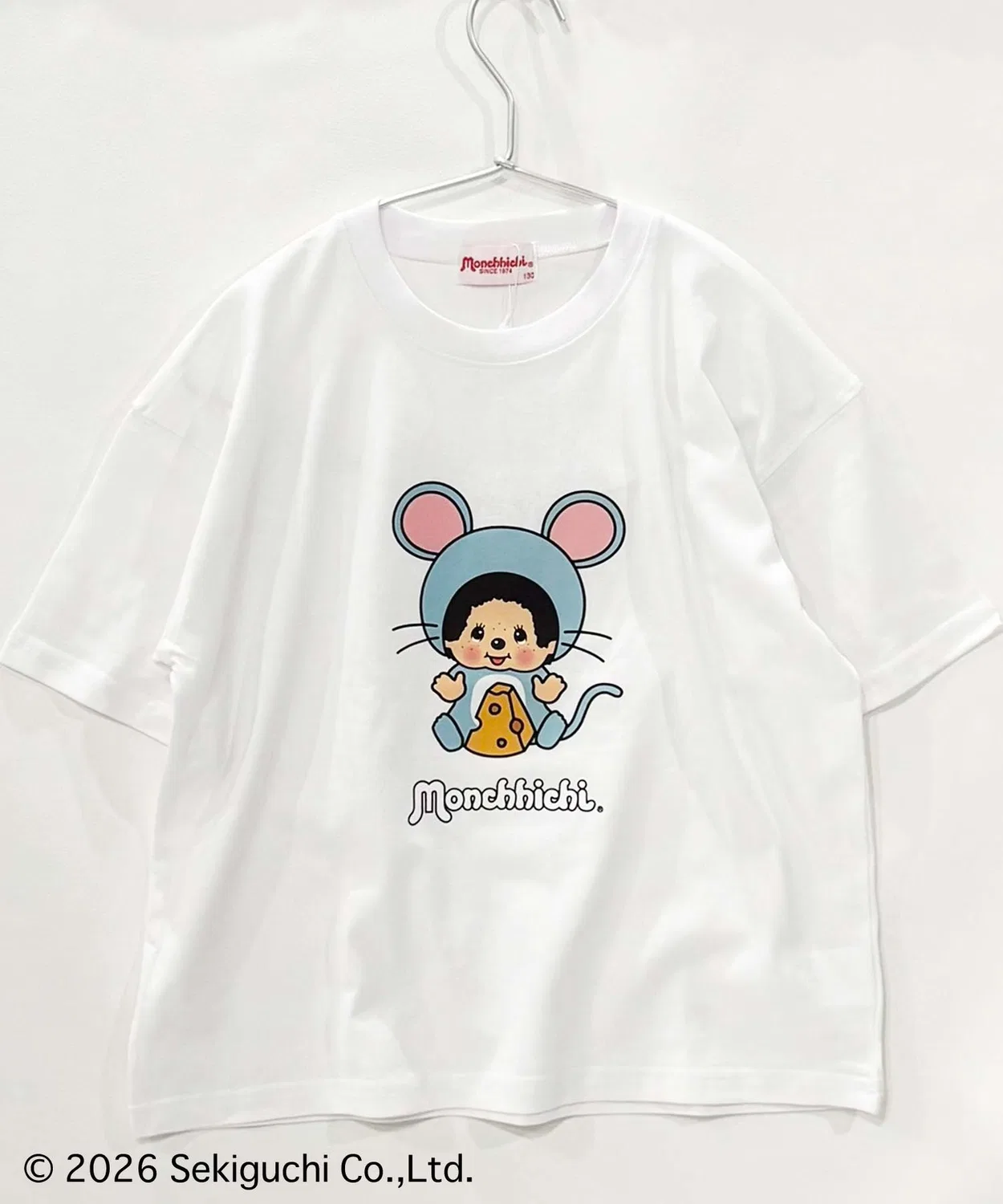 Детская футболка оверсайз с принтом Monchhichi SHISKY, Off White — фото 2
