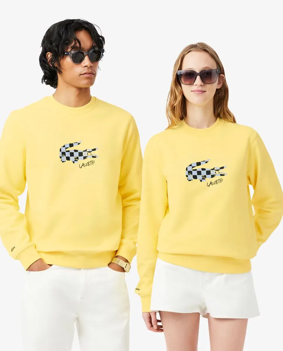 Мужской свитшот без капюшона хлопковый Lacoste, Amarillo