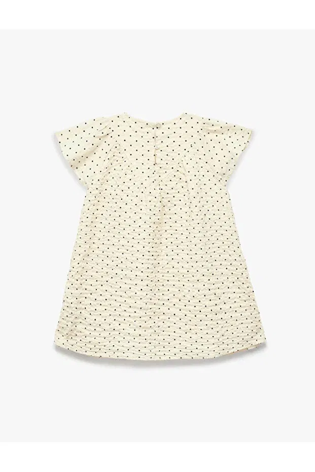 Детское платье-трапеция для девочек с коротким рукавом-колокол Koton, Ecru Patterned — фото 2
