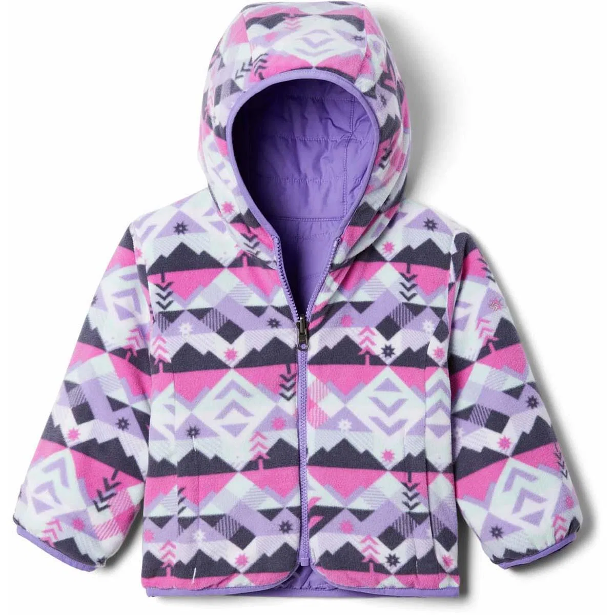 Куртка детская утепленная на флисе Columbia Double Trouble, Paisley Purple/White Checkpoint
