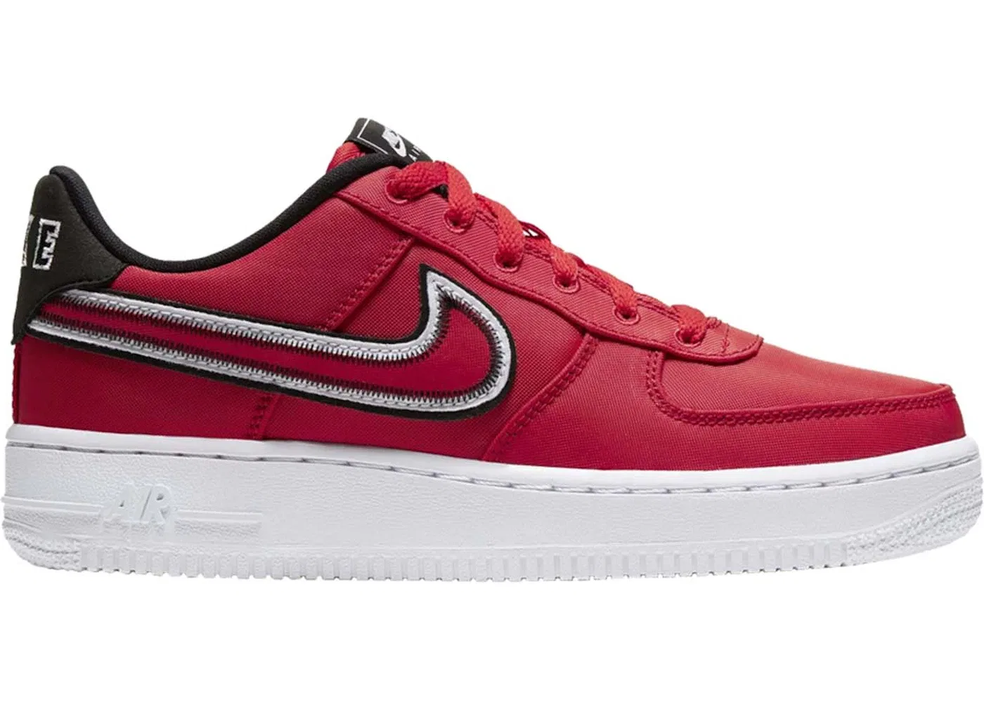 Детские кроссовки с длинным шнурком Nike Air Force 1 Low LV8, University Red/University Red/Black/White