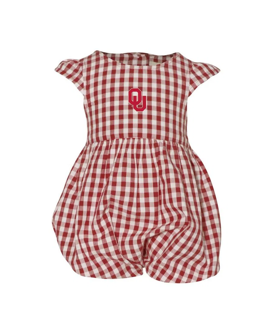 Детский боди-комбинезон с воланами Cara Gingham Ruffled Bodysuit Garb, Crimson