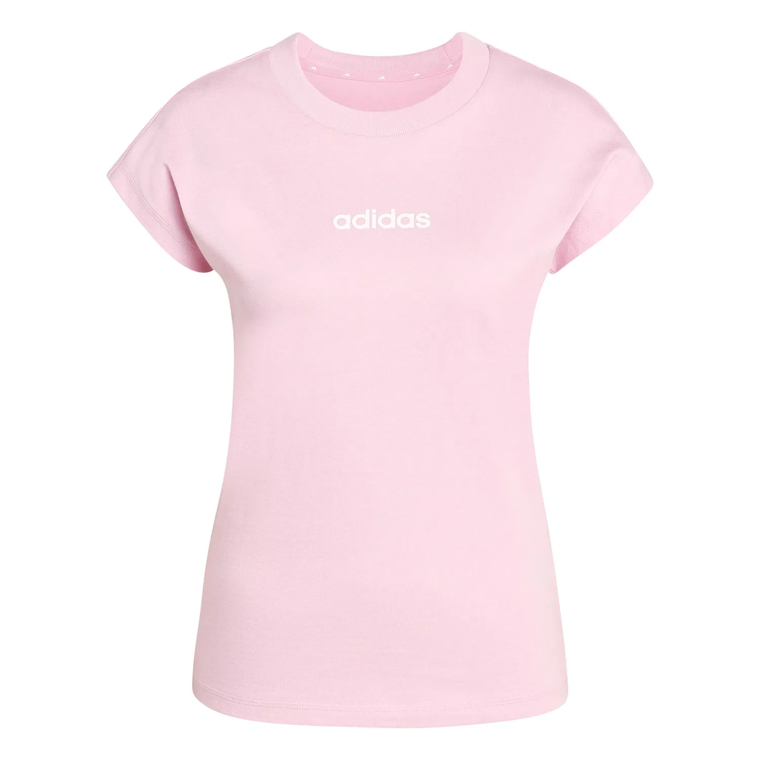 Женская футболка хлопковая Essentials Linear adidas, Real Pink/White