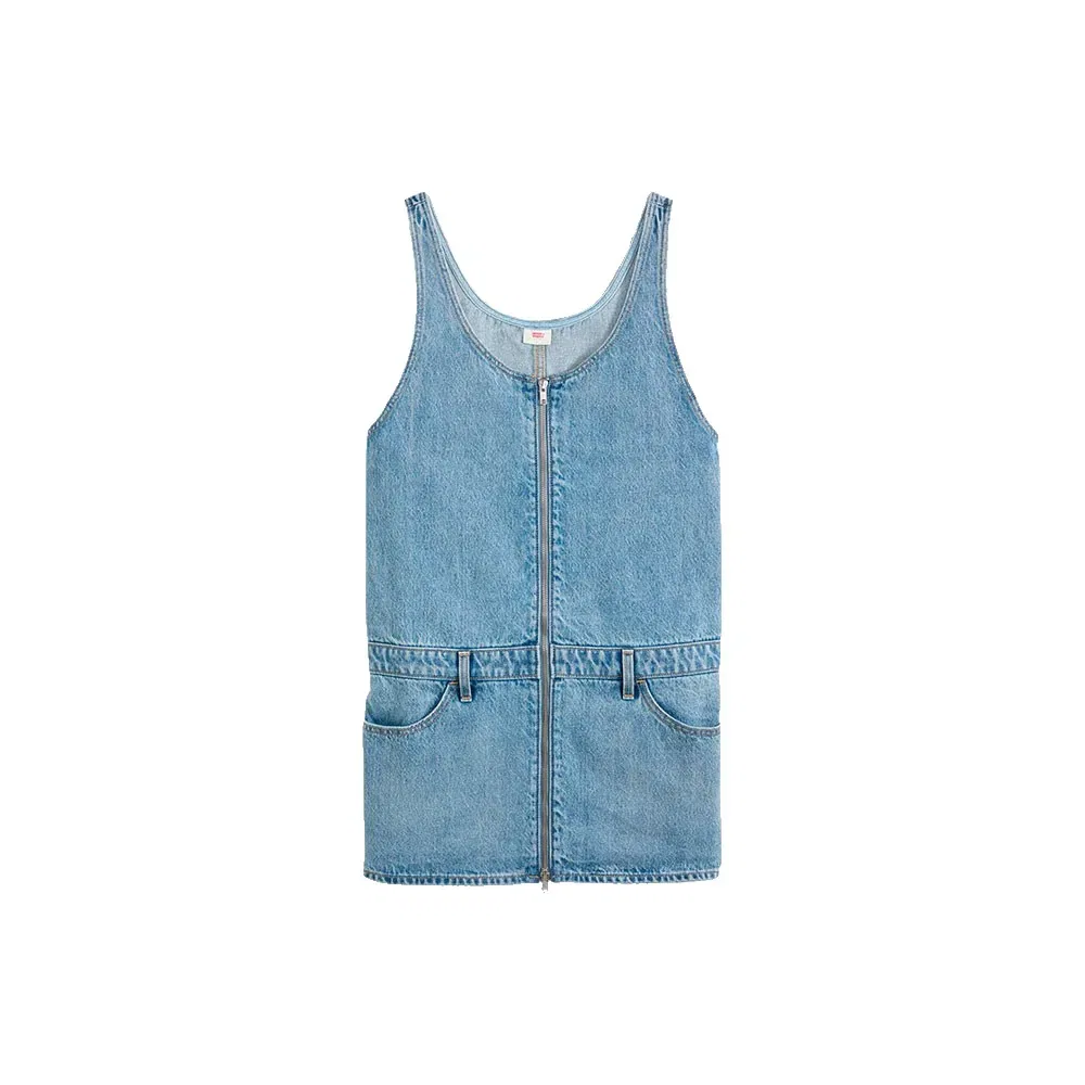 Женское джинсовое платье без рукавов Mini Zip Dress Levi's, Blue — фото 3