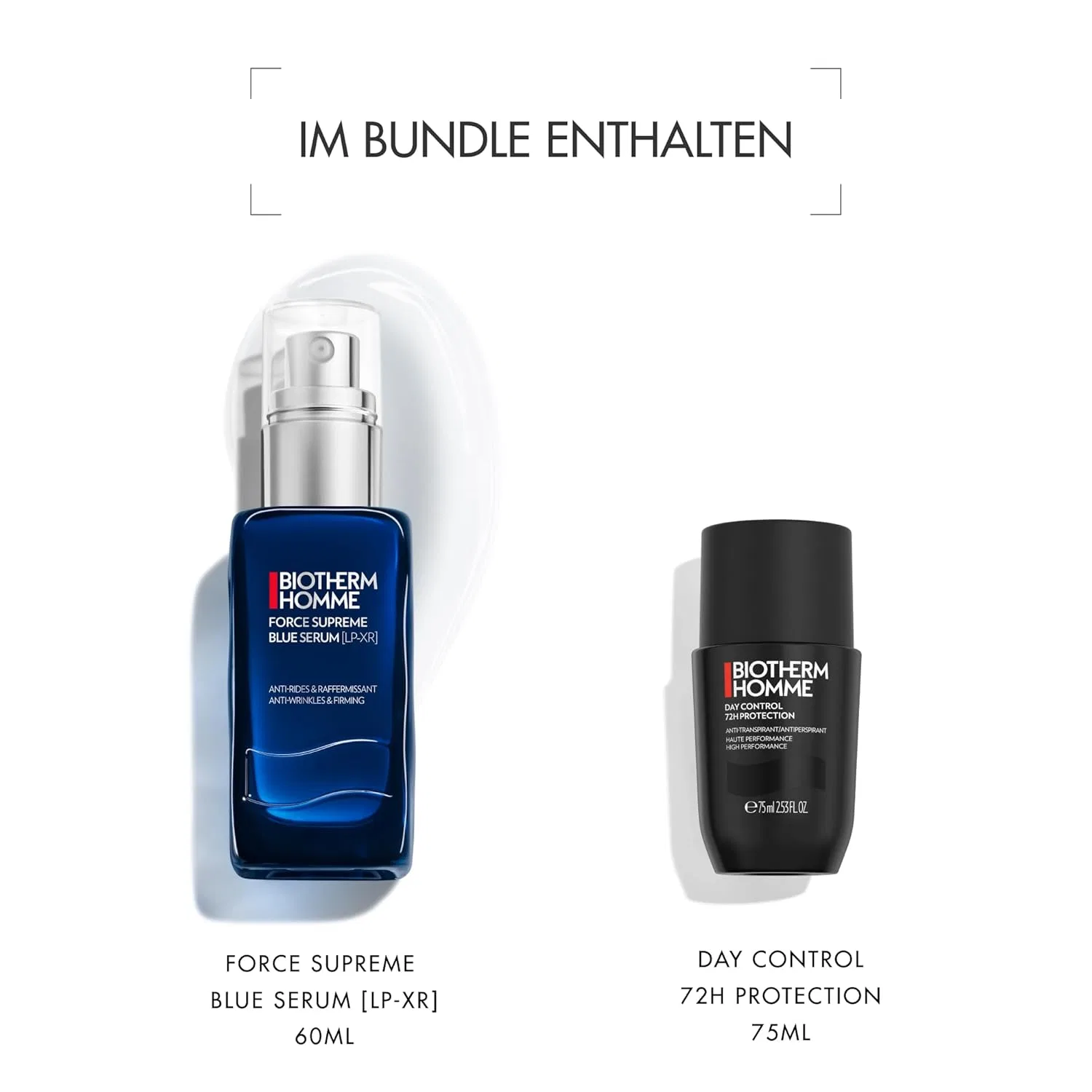 Набор для ухода Biotherm Homme Care с антиперспирантом 75 мл и сывороткой 30 мл, Синий — фото 2