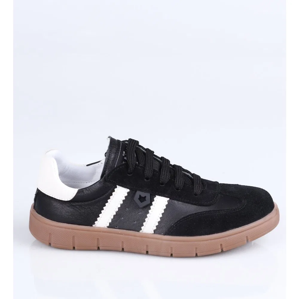 Детские спортивные кроссовки из натуральной кожи на молнии, размер 31, Navy Beige Perlina