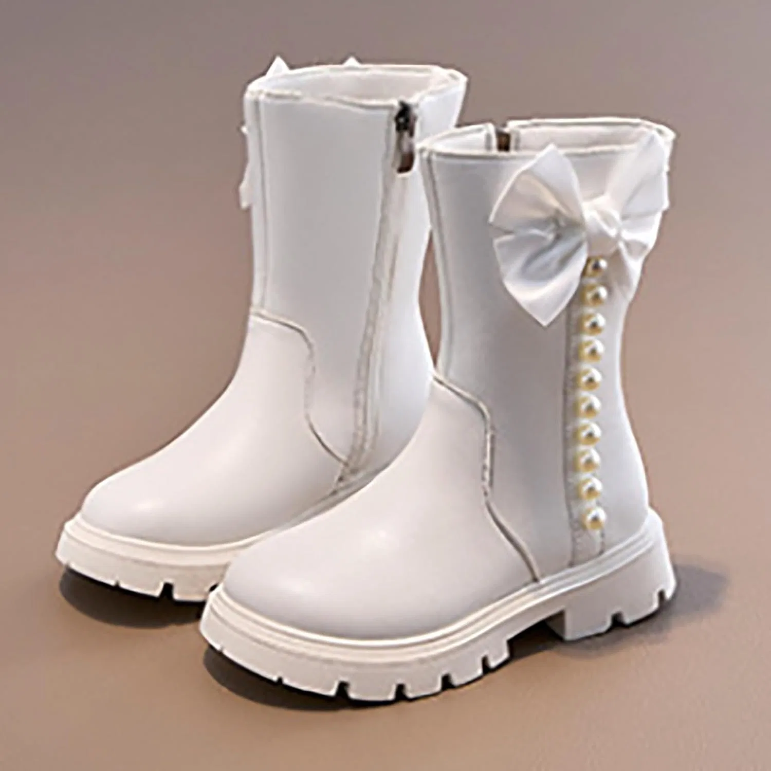 Детские сапоги для девочек с принтом, модель Girls Mid Calf Cowgirl Boots, White — фото 3