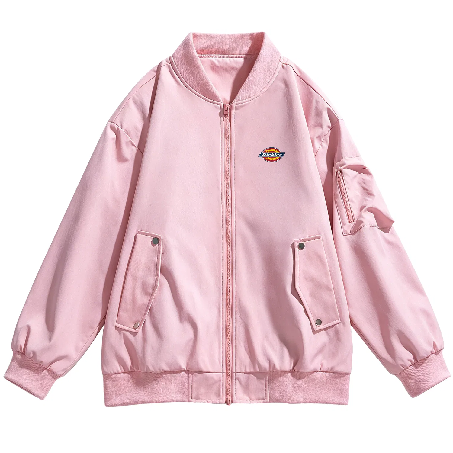 Детская куртка-бомбер с воротником-бейсбол, модель Unisex Baseball Collar Moderate Other, Dickies, Pure Black — фото 3