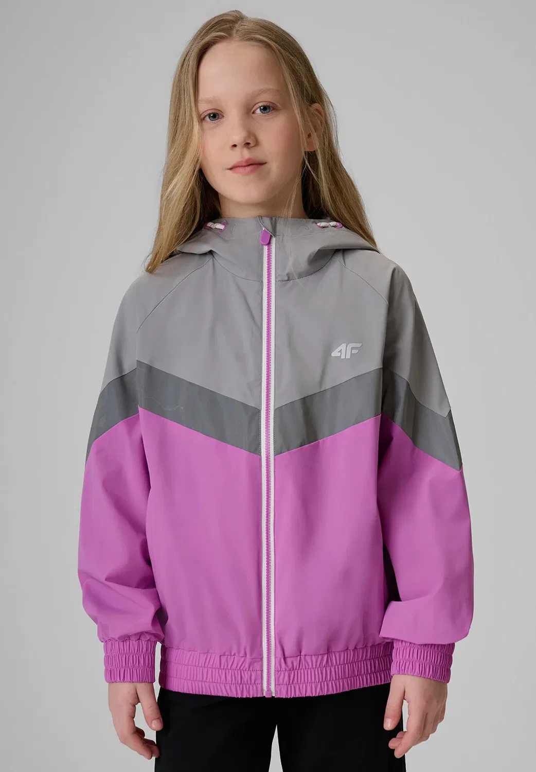 Kurtka przejściowa dziewczęca - тренировочная куртка 4F, Light Violet — фото 2