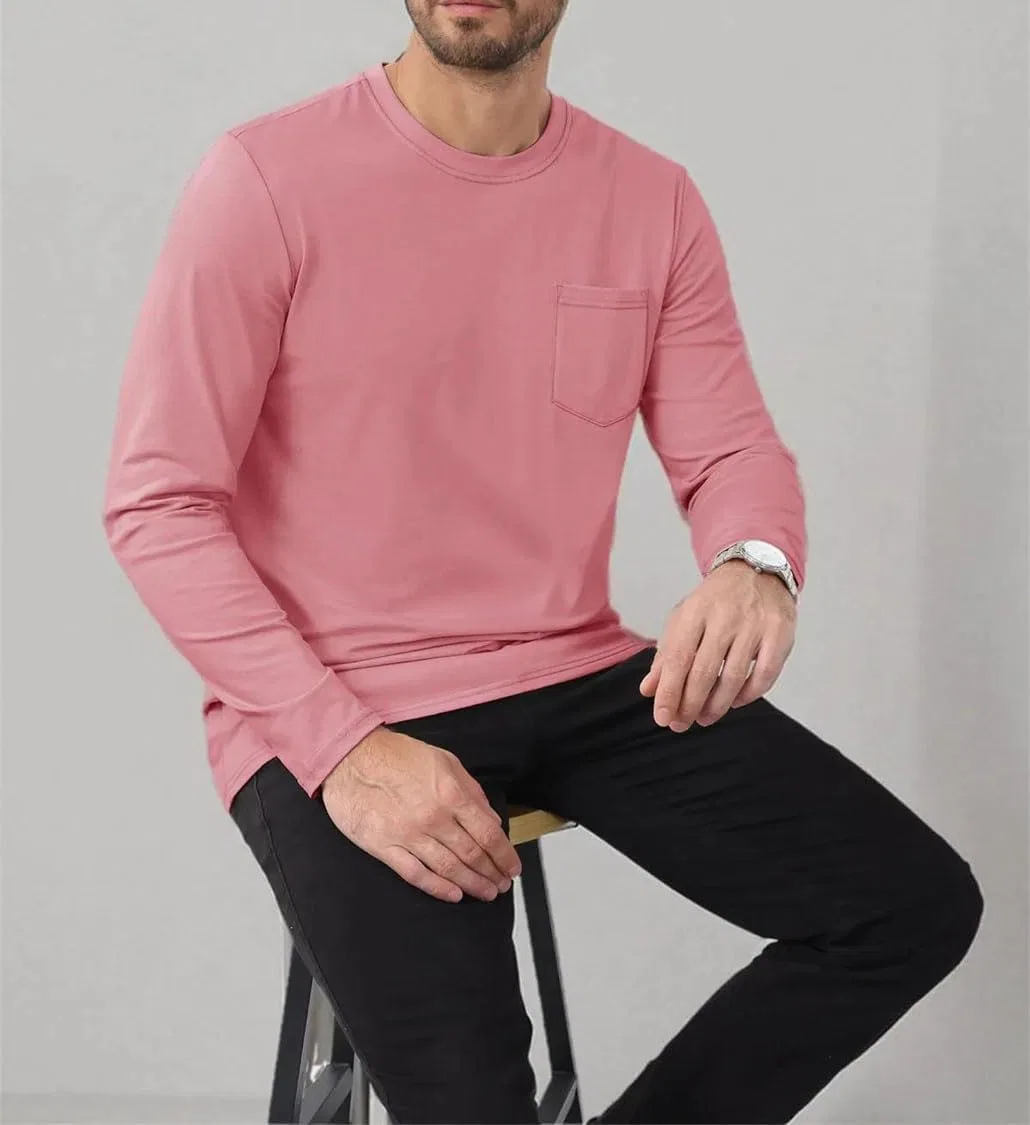 Мужская хлопковая футболка с длинным рукавом Crew Neck, 33 — фото 2