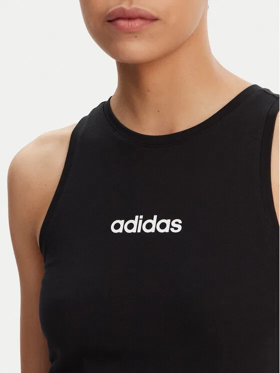 Топ slim fit Essentials Linear Adidas, черный — фото 4