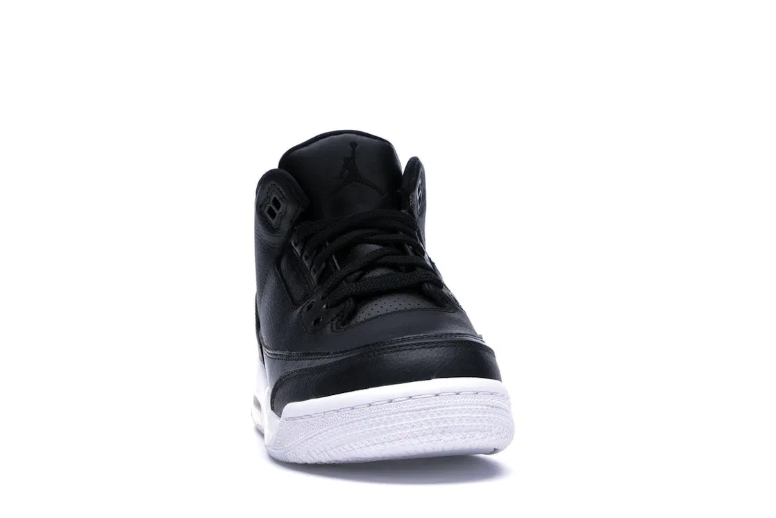 Детские кроссовки Lifestyle с принтом слоновьей кожи Jordan 3 Retro, Black/Black-White — фото 2