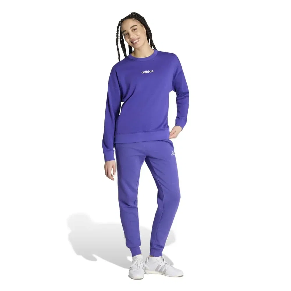 Женский свитшот-худи с капюшоном и утепленным флисом Adidas Essentials Small Logo Feel Cozy, Purple — фото 4