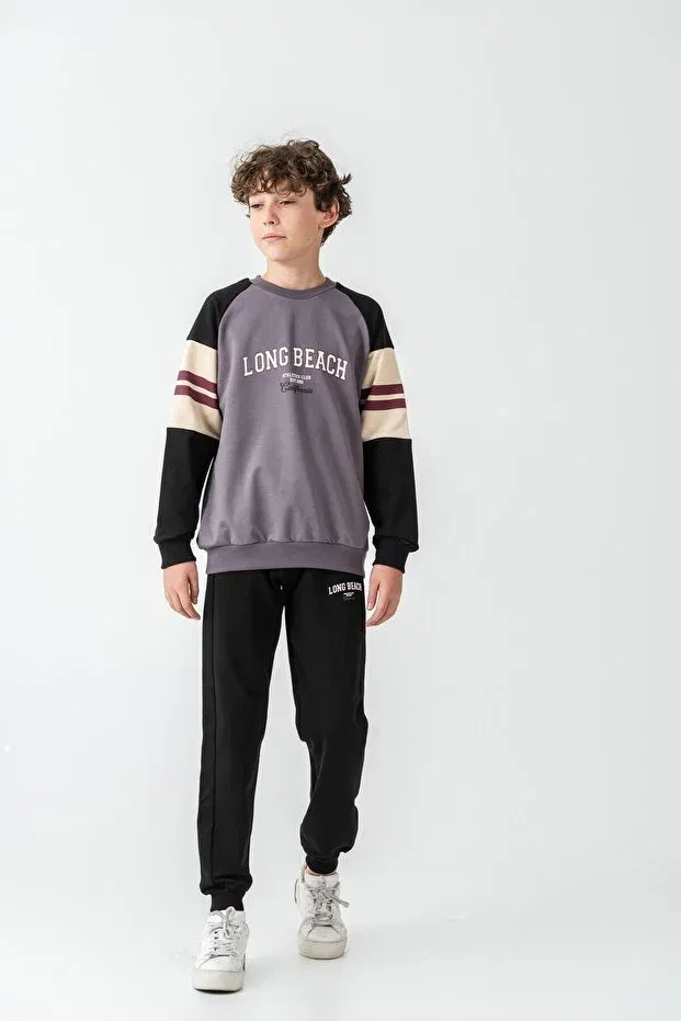 Детский спортивный комплект для мальчиков с принтом Mışıl Kids, Gray — фото 3