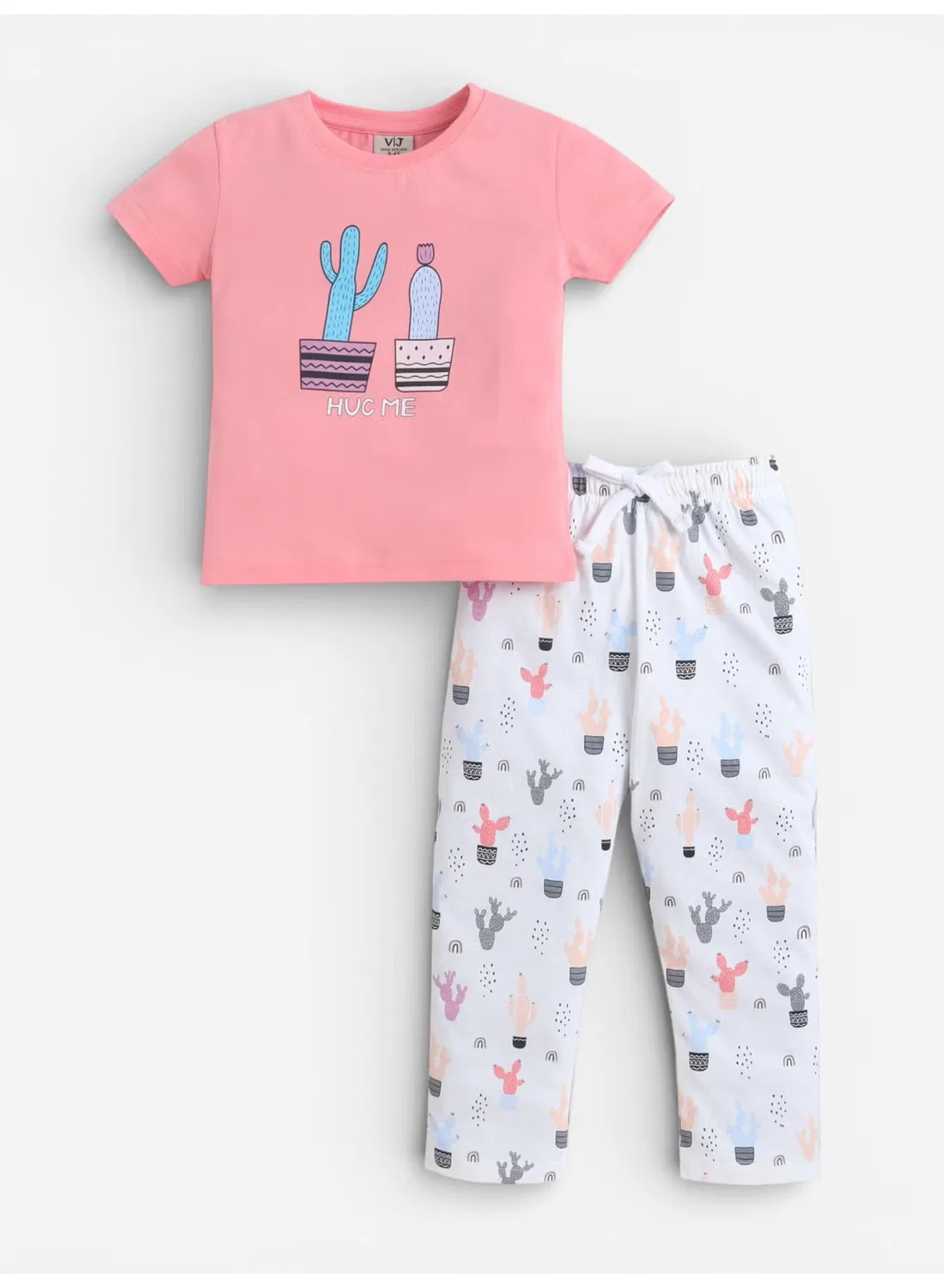Комплект пижамный с кактусовым принтом, модель Cactus Print, Victor And Jane, темно-персиковый — фото 2