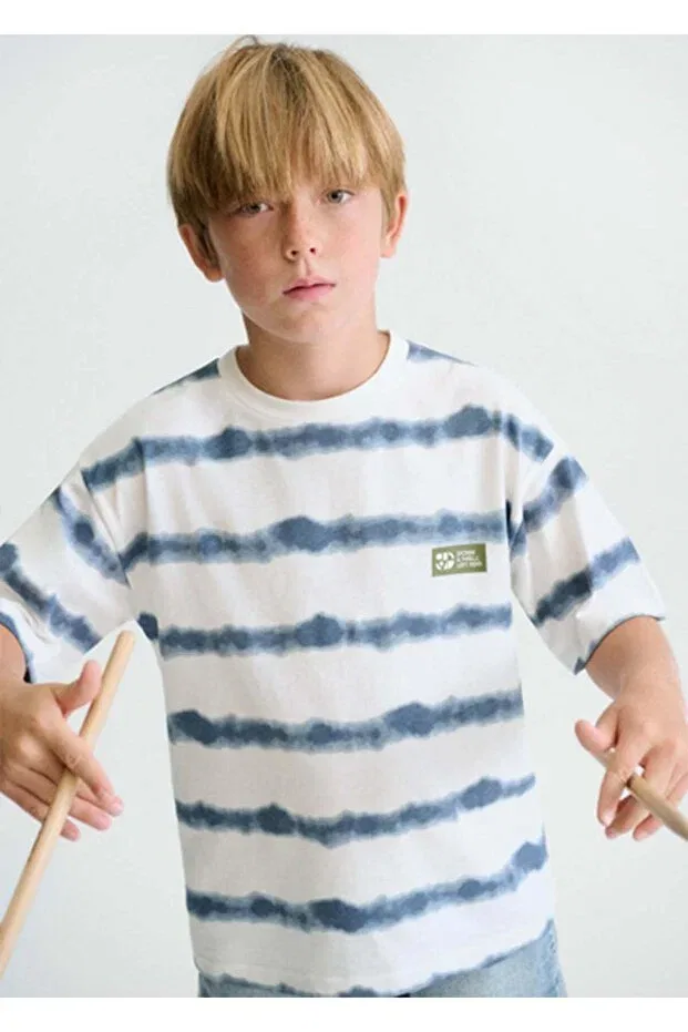Детская футболка для мальчиков с принтом Summer Boy's Wave Striped Mayoral, Navy Blue