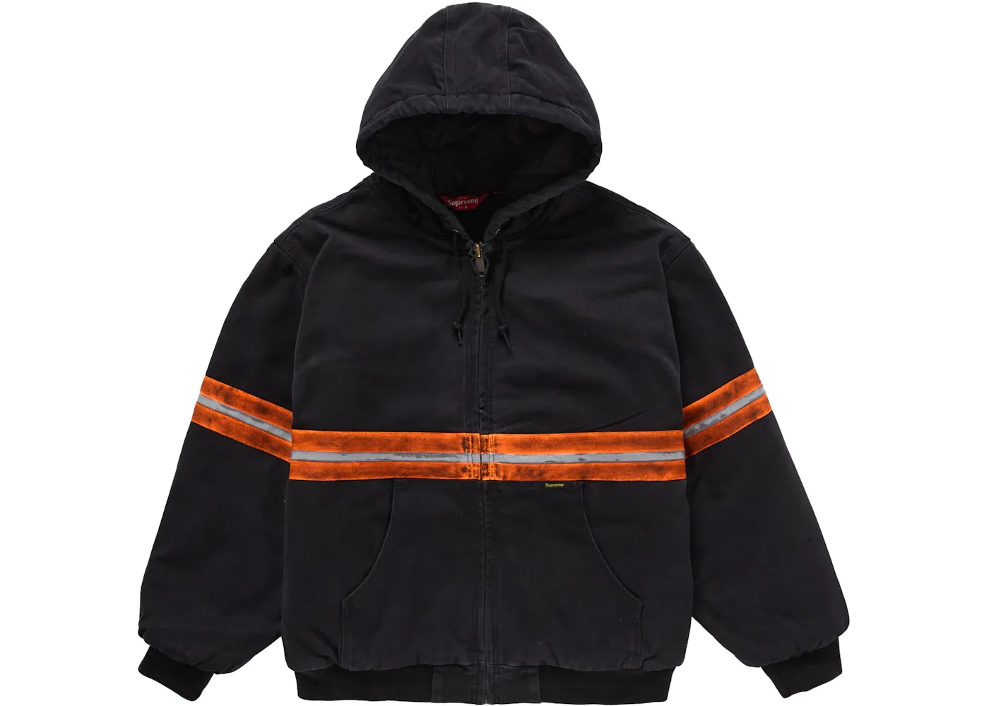 Мужская куртка с капюшоном и светоотражающей полосой Supreme Reflective Stripe Hooded Work Jacket, Black