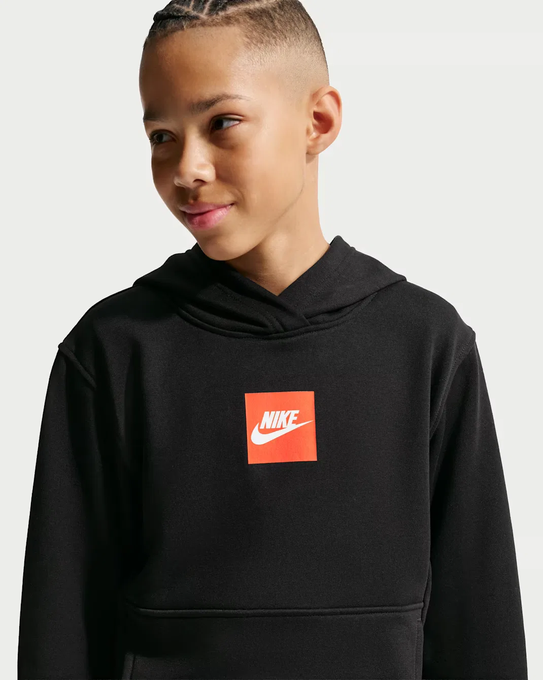 Толстовка из французского махрового трикотажа для детей постарше Nike Sportswear Club, Black/White — фото 3
