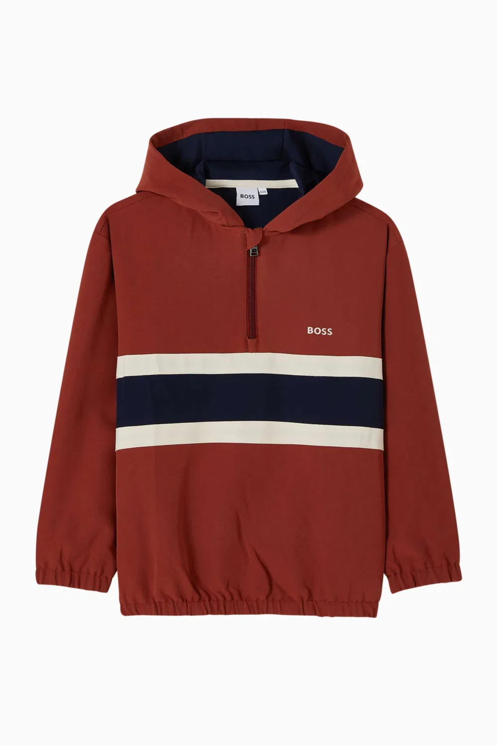 Худи на молнии в полоску Twill BOSS Kidswear
