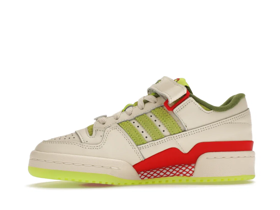 Детские кроссовки Lifestyle Adidas Forum Low The Grinch (2023), Cream White/Collegiate Red/Solar Slime — фото 3
