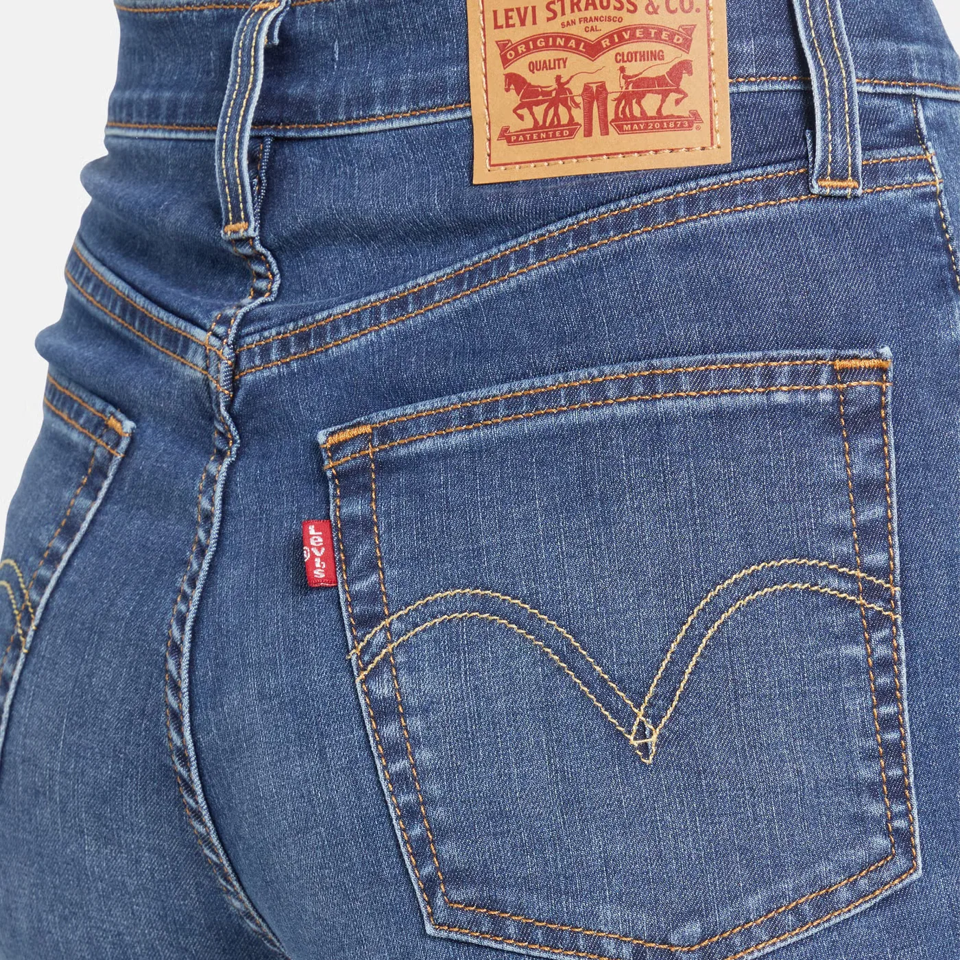 Джинсы с завышенной талией прямые Ribcage Levi'S, темно-синий — фото 3