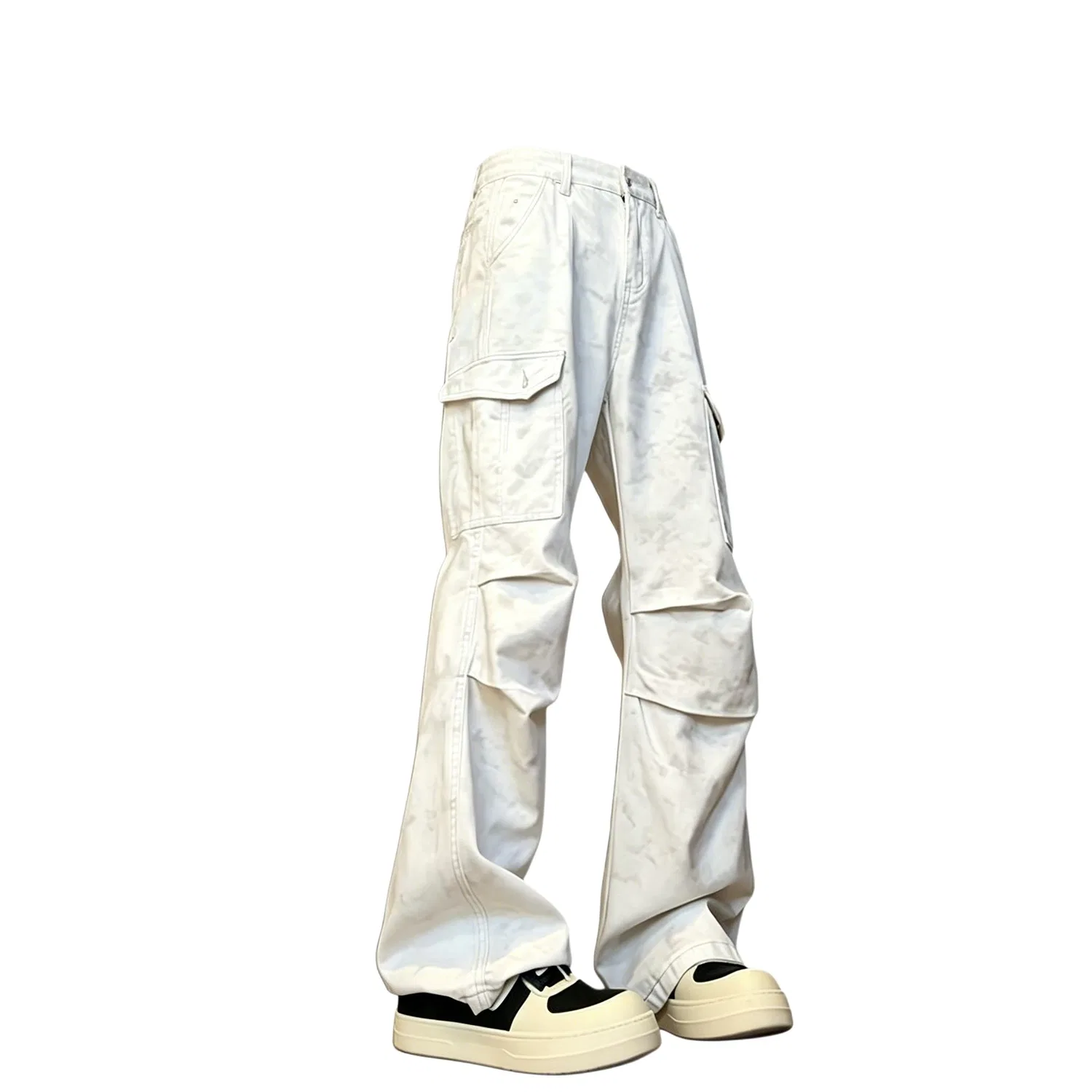 Детские джинсы унисекс, белые, Scimitar Pants, MIIOW — фото 3