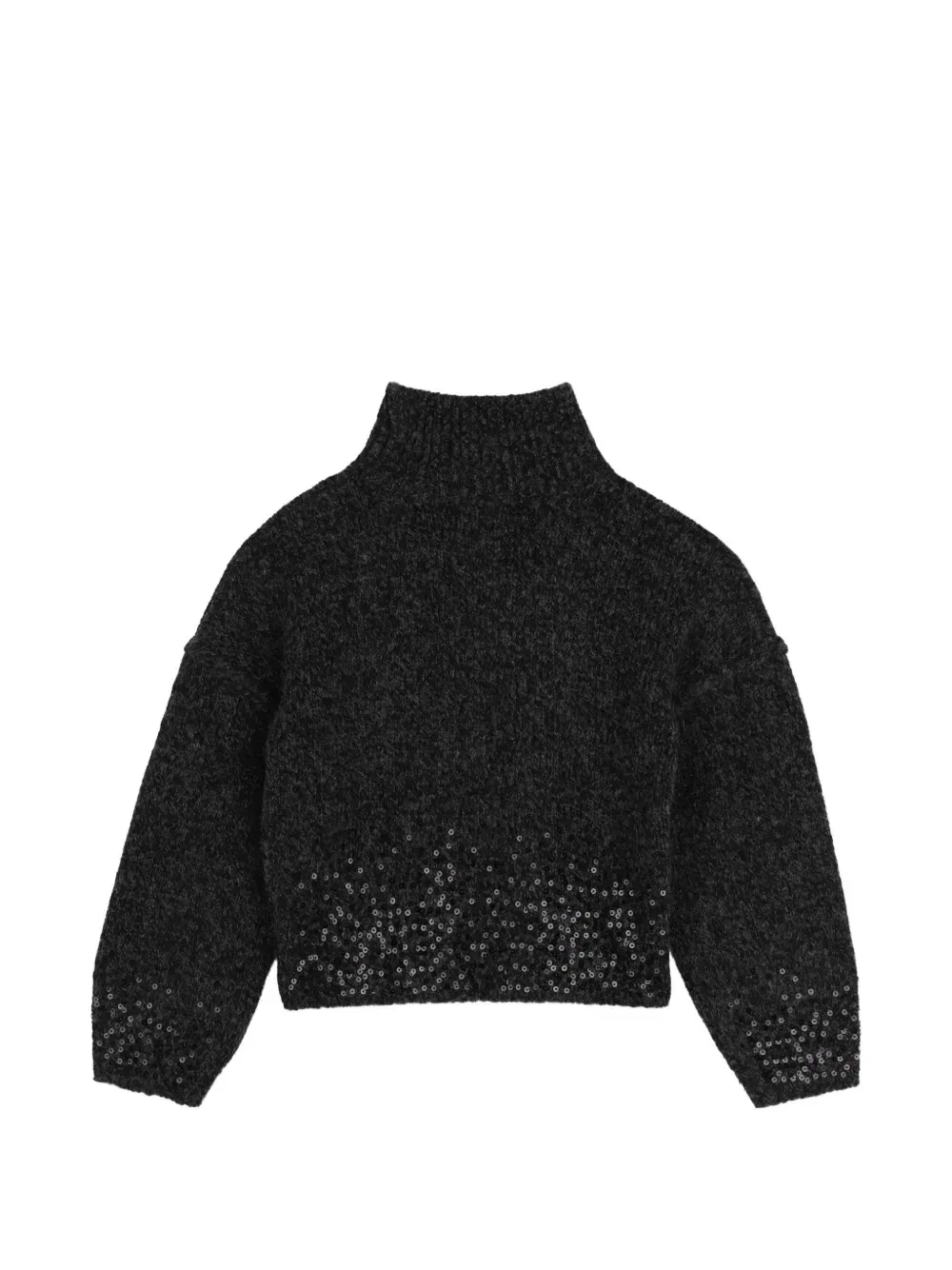 Свитер с высоким воротником и пайетками Zadig & Voltaire Kids, черный — фото 2