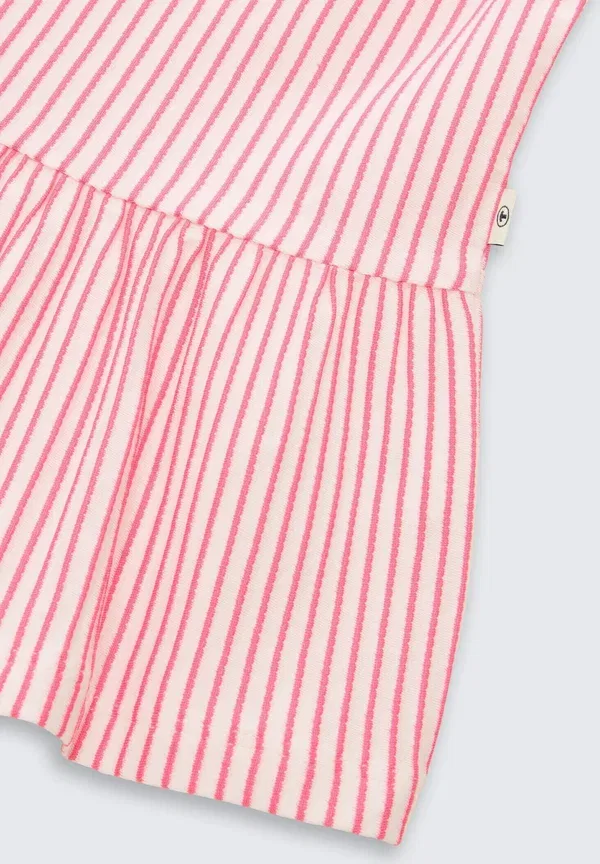 Футболка Tom Tailor T-shirt mit streifenmuster top, вертикальная полоска розовый белый — фото 3