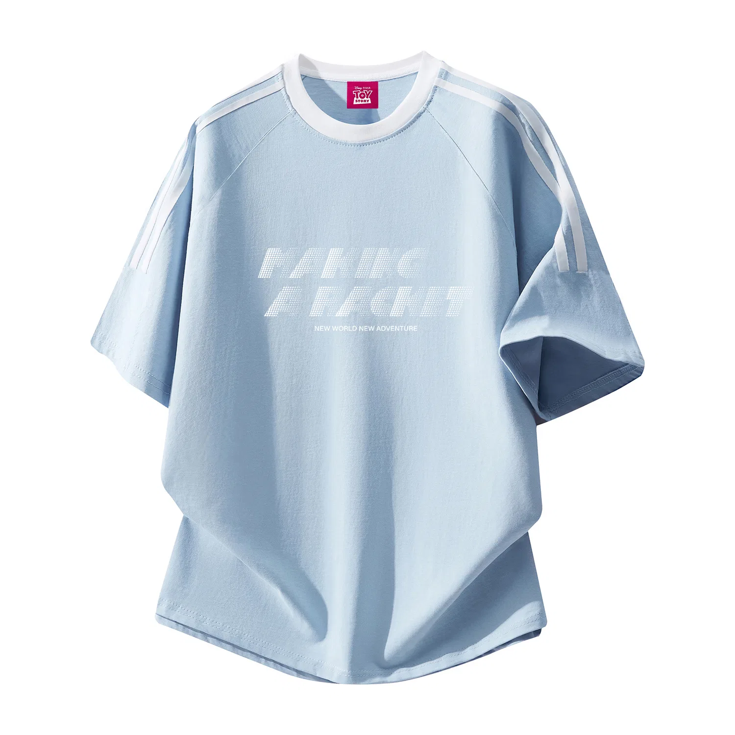 Детская футболка с принтом Disney Unisex Crew Neck Thin Straight Fit, Light Blue