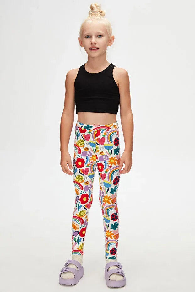 Детские леггинсы для девочек с принтом Little friends Lovetti, Patterned