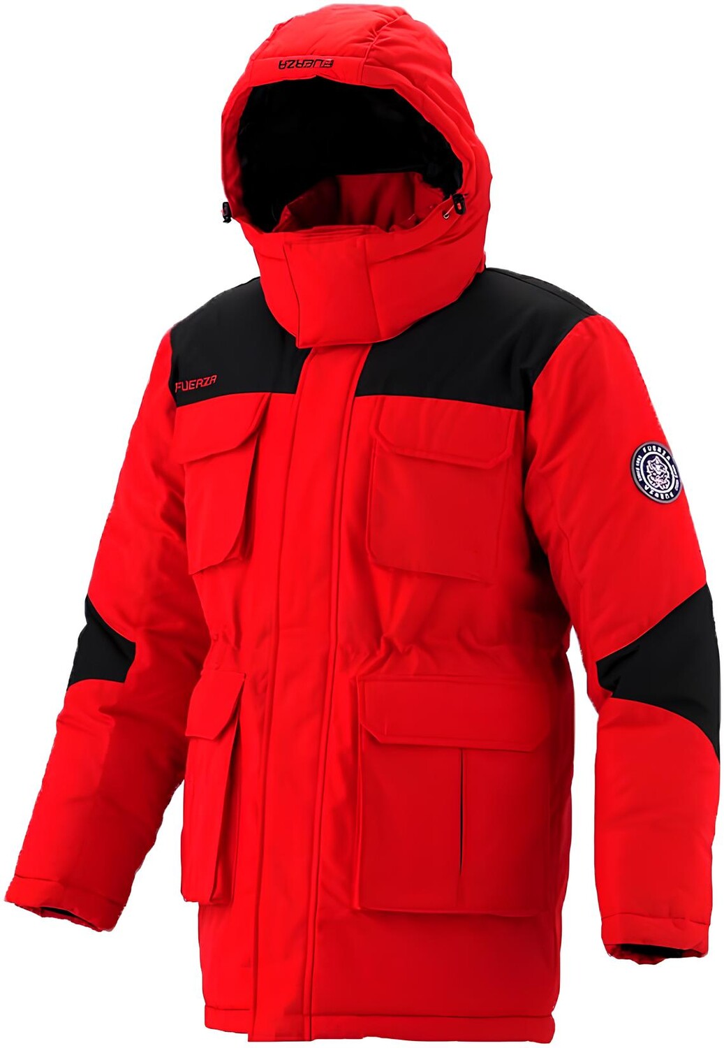 

Пуховик Fuerza Mens Winter Down Wellon Collection Durable Hooded, красный