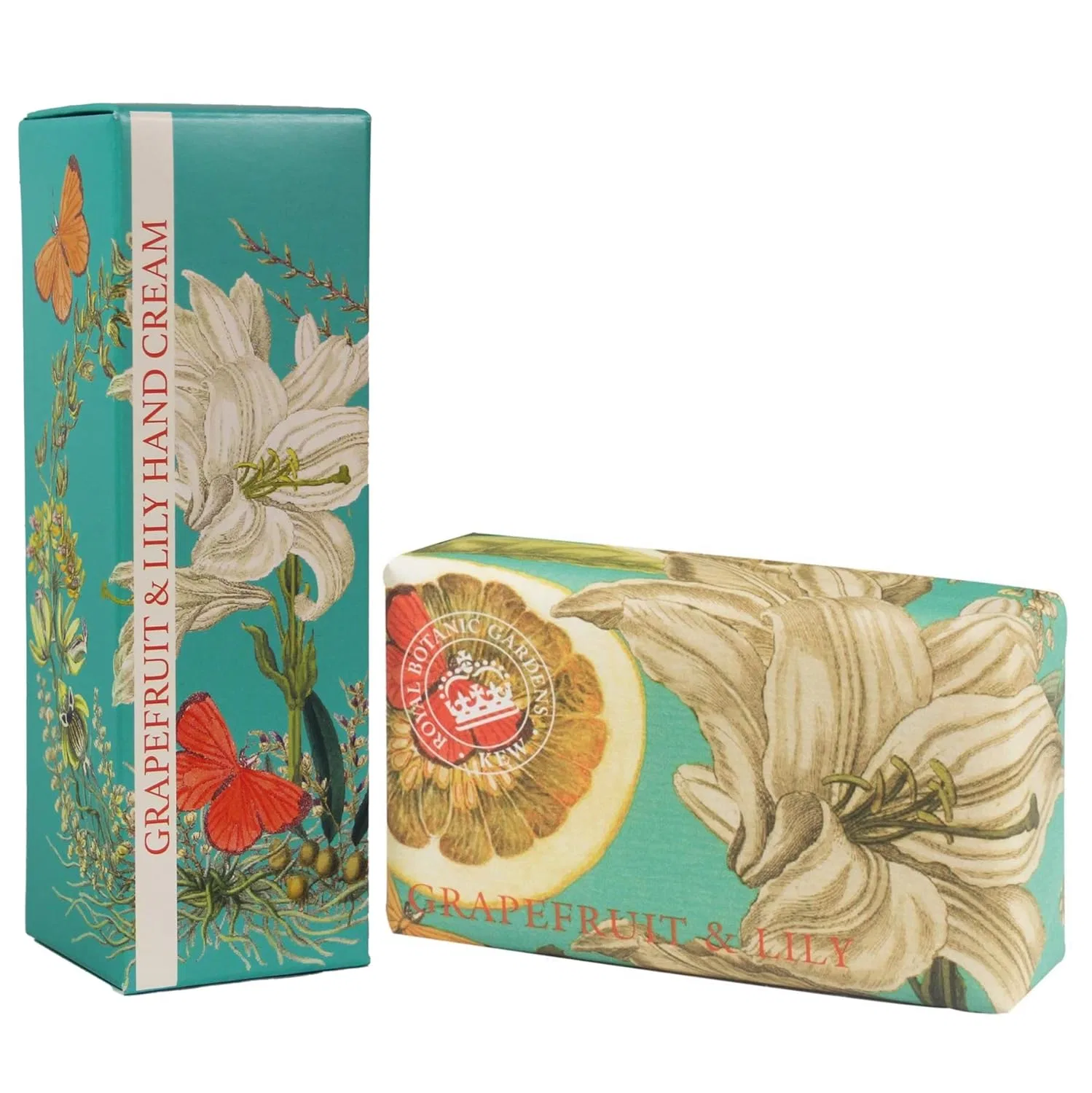 Набор для рук: крем для рук и мыло, Grapefruit & Lily, Royal Botanic Gardens Kew, 75 мл + 240 г
