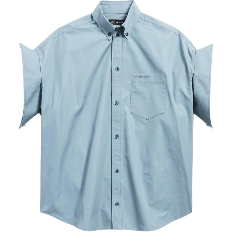 

Футболка свободного кроя женская Balenciaga, синий/серый