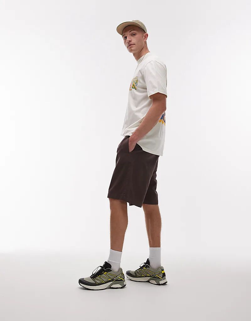 

Шорты из твила коричневого цвета Topman