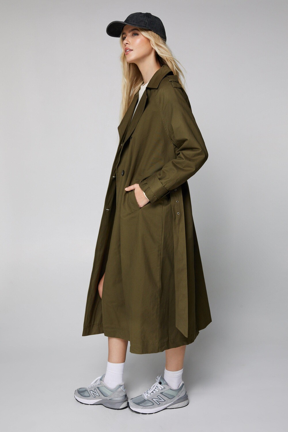 

Тренч Essentials Nasty Gal, хаки