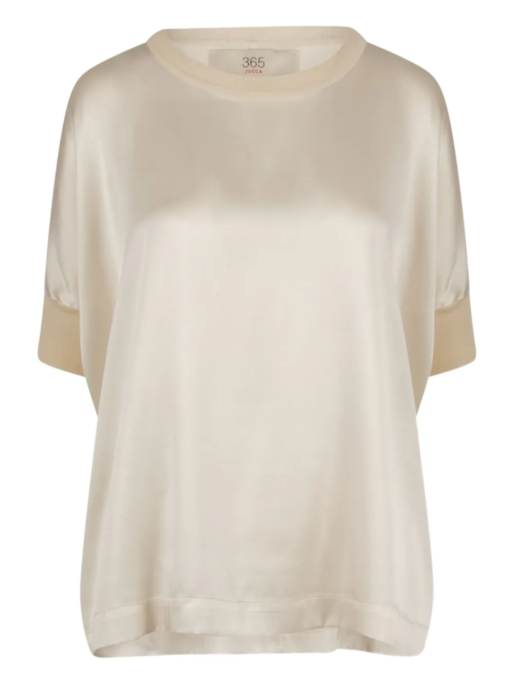 

Блузка с короткими рукавами из смесовой хлопковой ткани Jucca, нейтральный