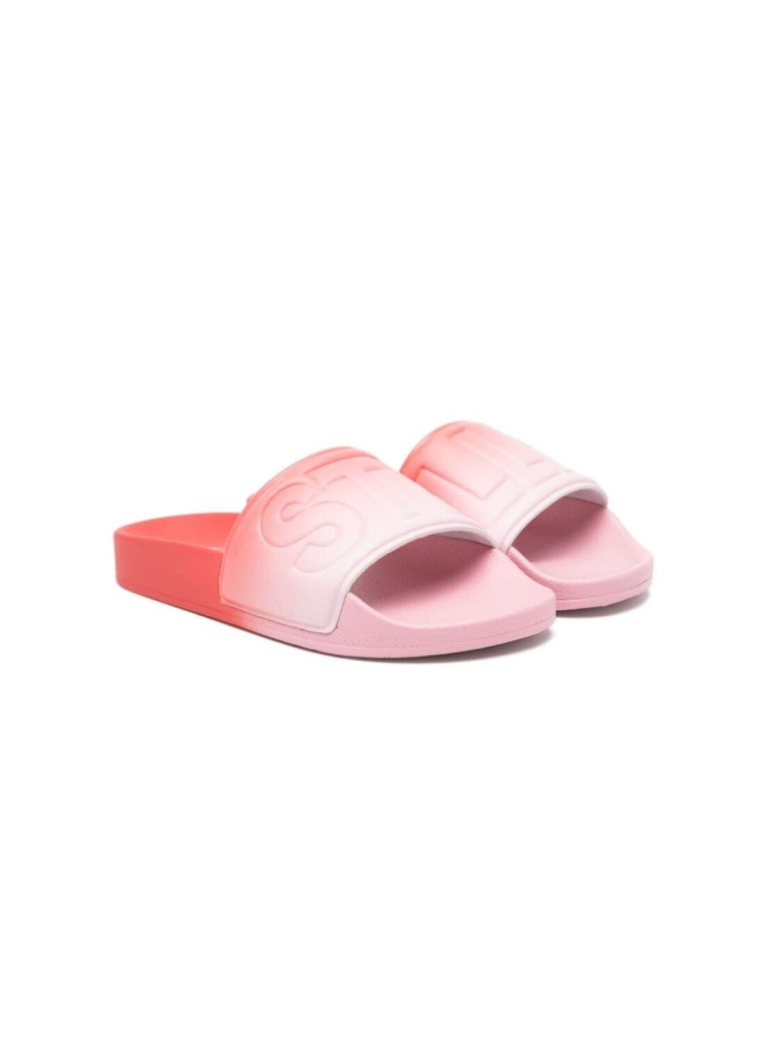 

Stella McCartney Kids шлепанцы с эффектом омбре и тисненым логотипом, красный