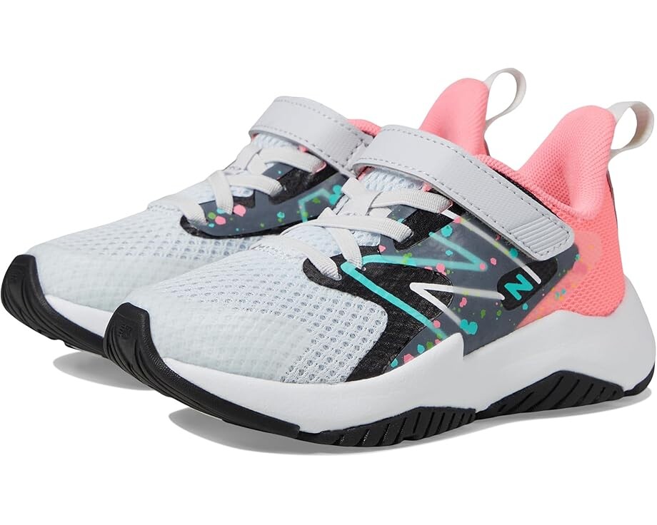 

Кроссовки New Balance Kids Rave Run v2 Bungee Lace with Top Strap, цвет Quartz Grey/Ultra Pink