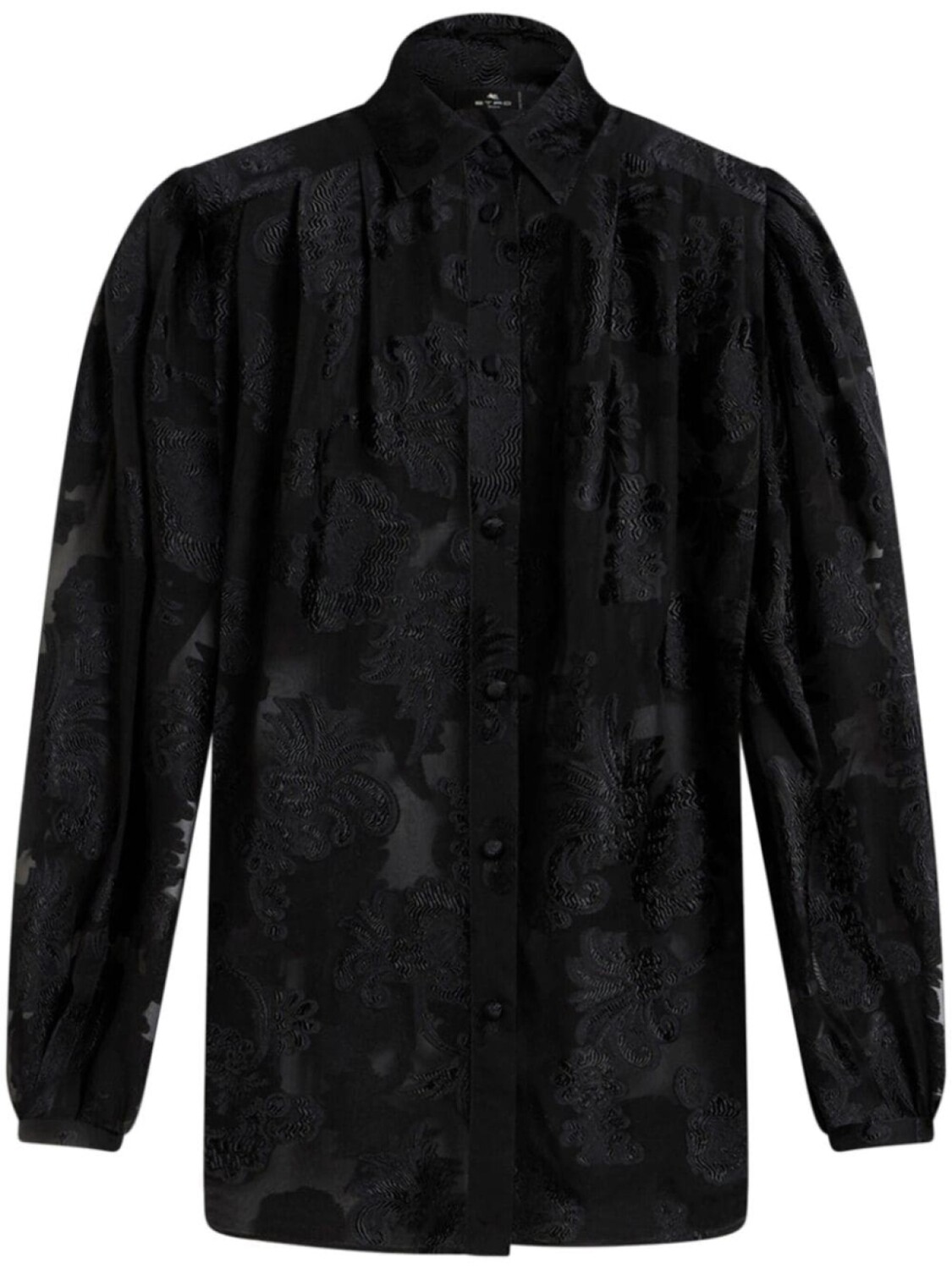 

Шифоновая рубашка из филькупе ETRO, черный
