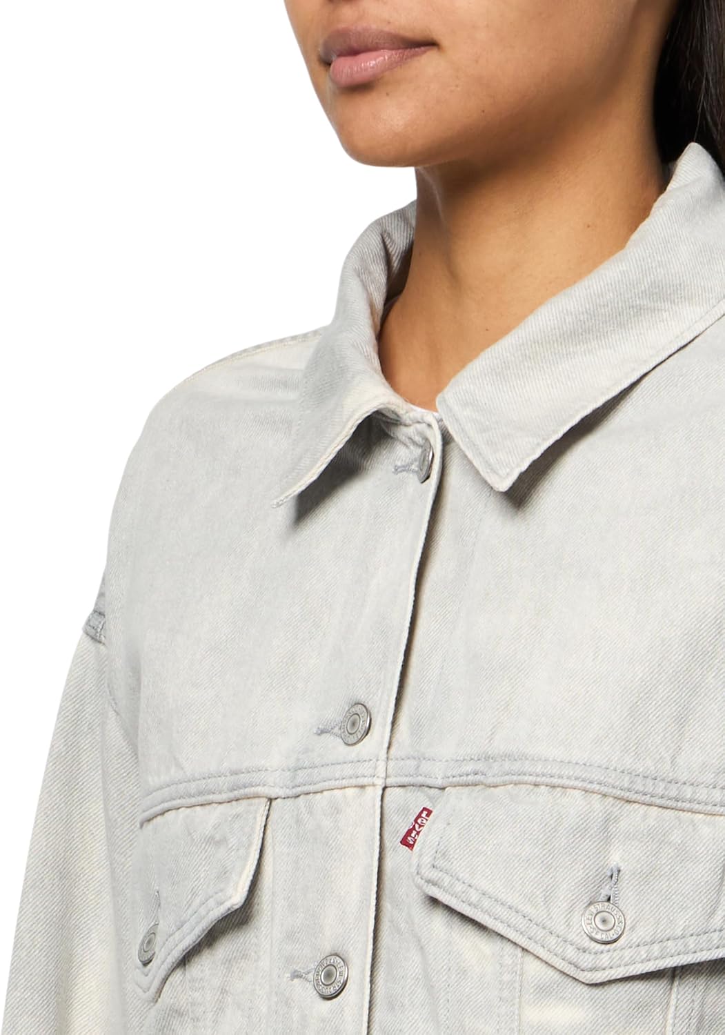 Levi's Женская кроп-куртка в стиле 90-х, (New) Cloudy Quiet Gray (Non Stretch) — фото 3