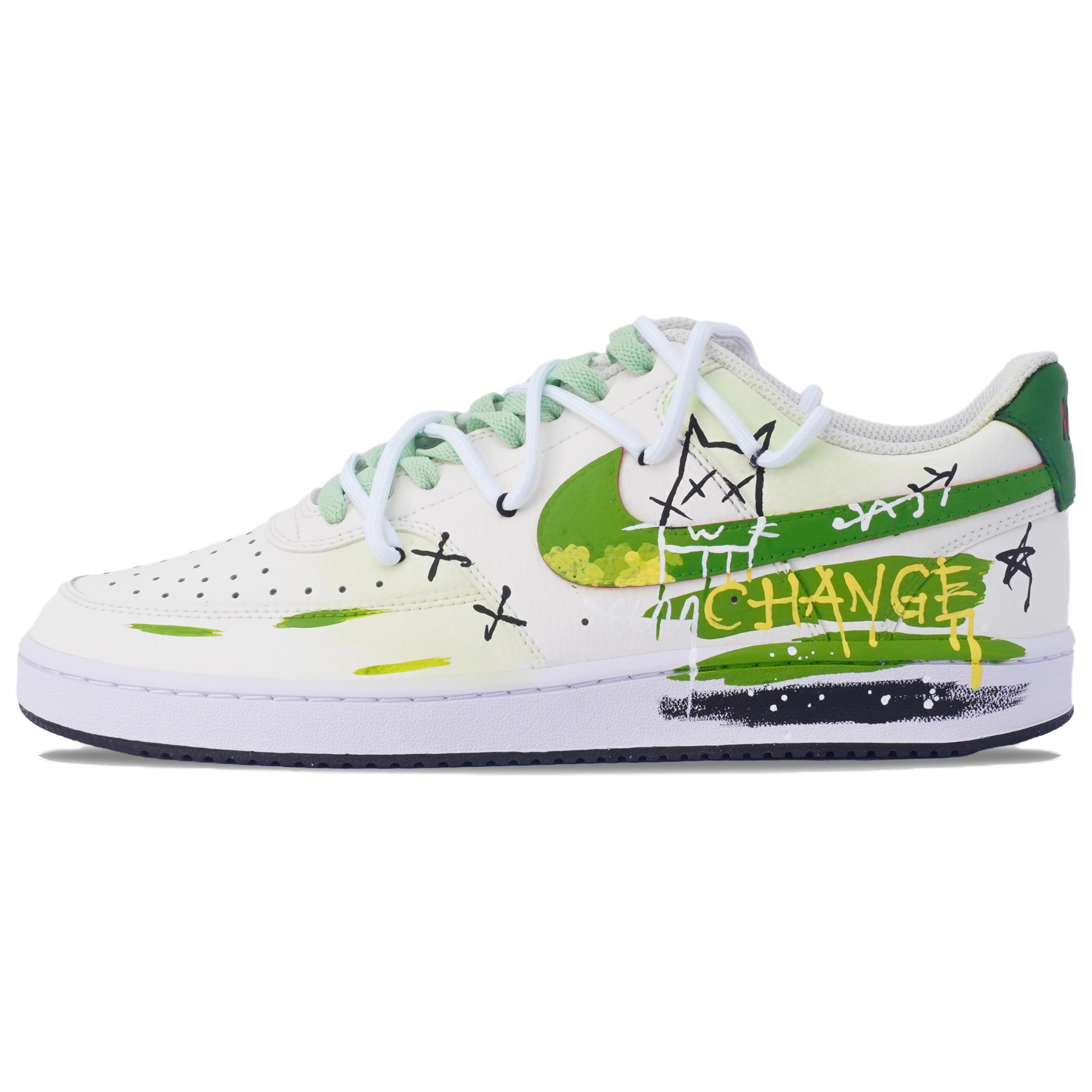 

Nike Кроссовки Court Vision 1 для скейтбординга, износостойкие, белые, зеленые, мужские