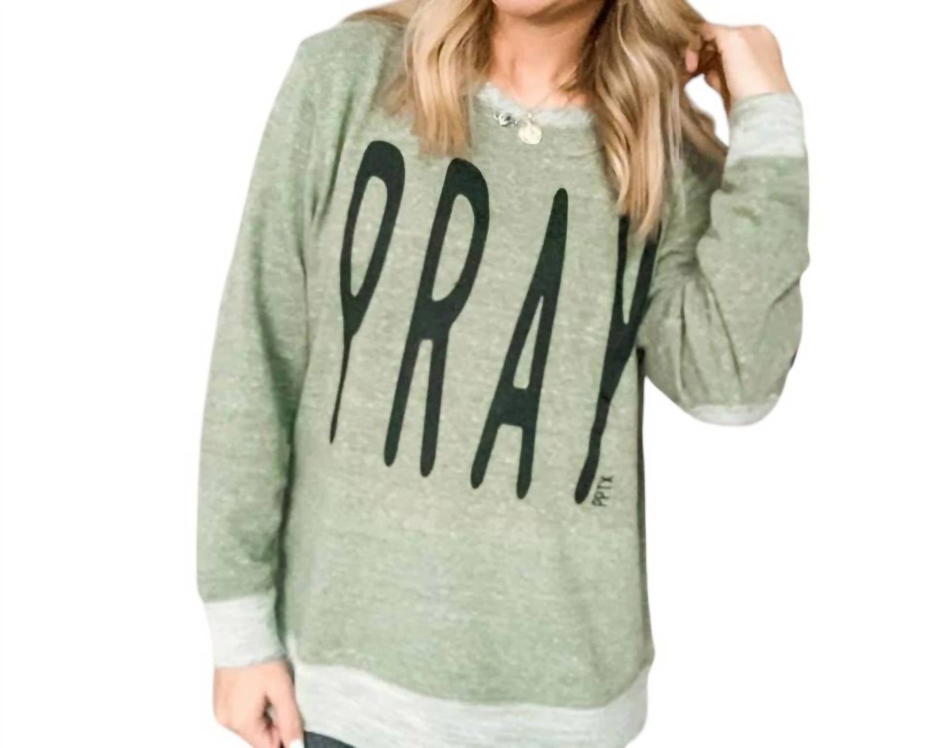 

Пуловер Pray в оливковом цвете Prickly Pear TX