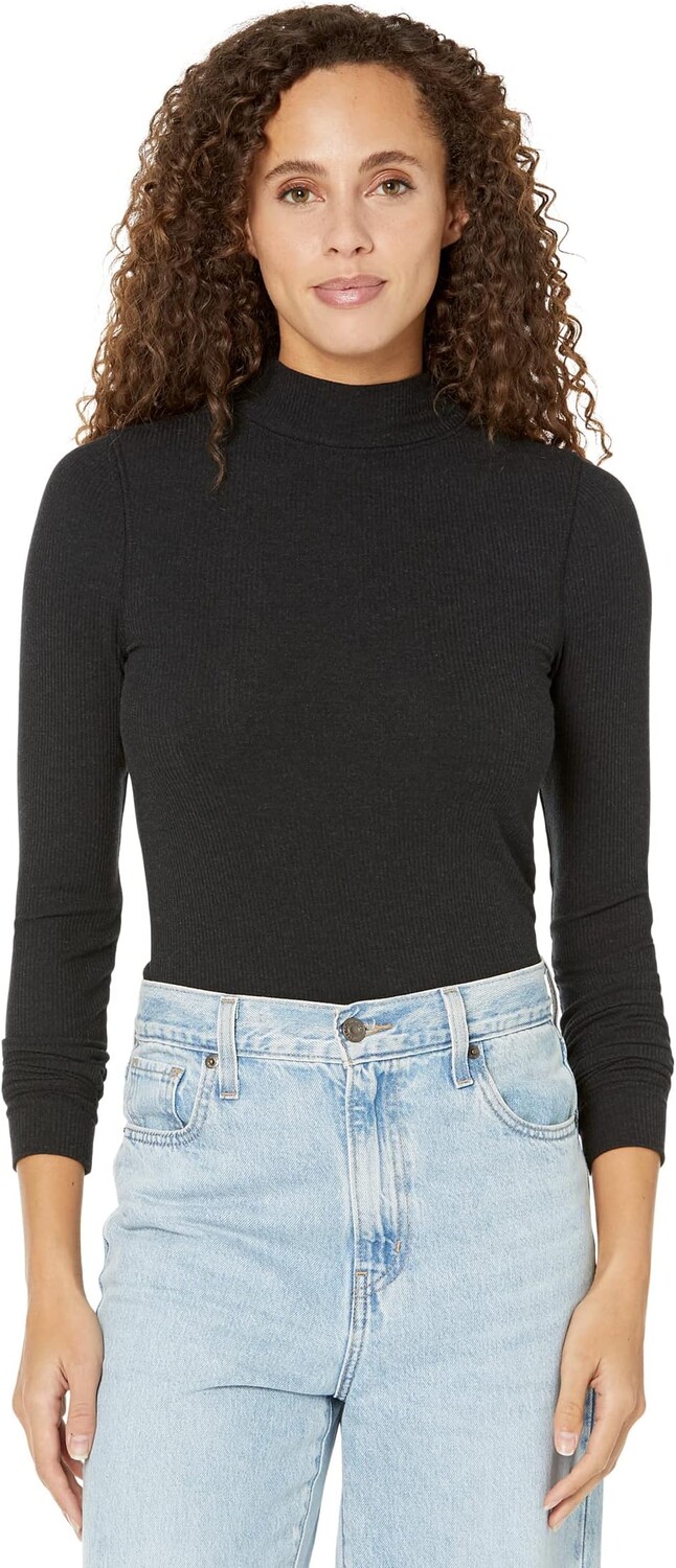 

Свитер Prana Foundation Rib Mock Neck, цвет Black Heather