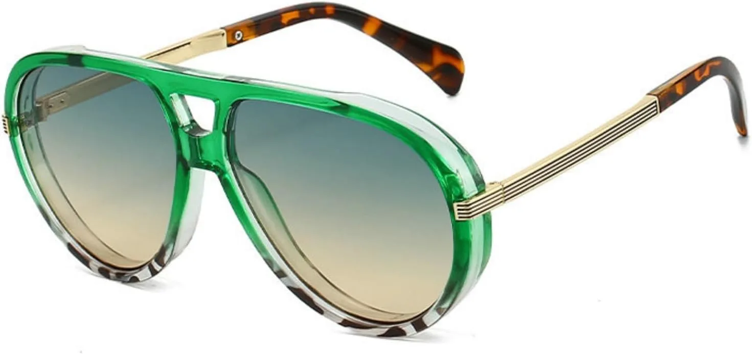 

Солнцезащитные очки Willochra в стиле ретро «пилот» для женщин и мужчин, в стиле 70-х, винтажные, с двойной перемычкой, градиентные, защита от ультрафиолета UV400, C7