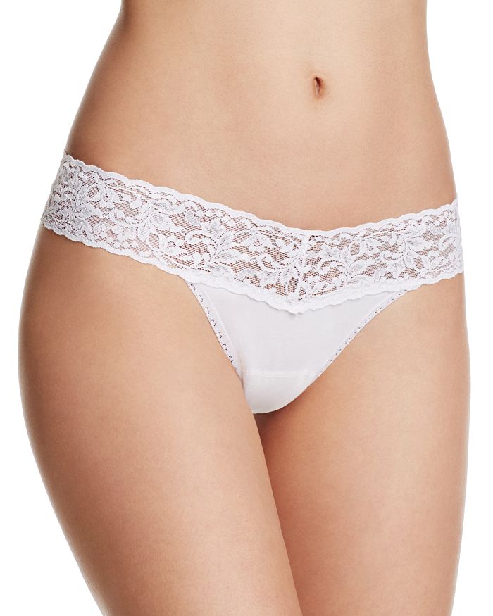 

Стринги из хлопка Supima с низкой посадкой Hanky Panky, белый