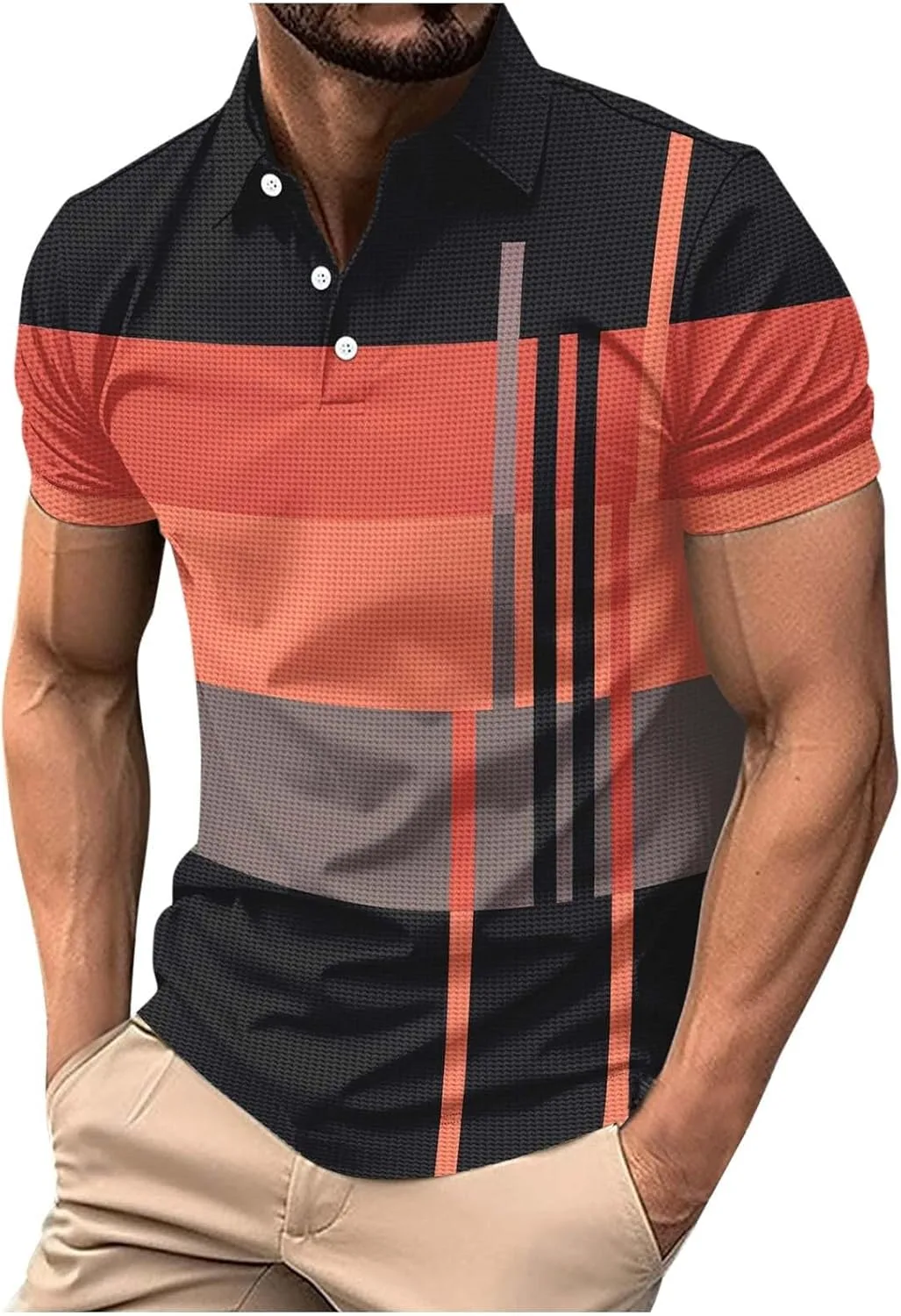 

Мужская поло с коротким рукавом Color Block Striped