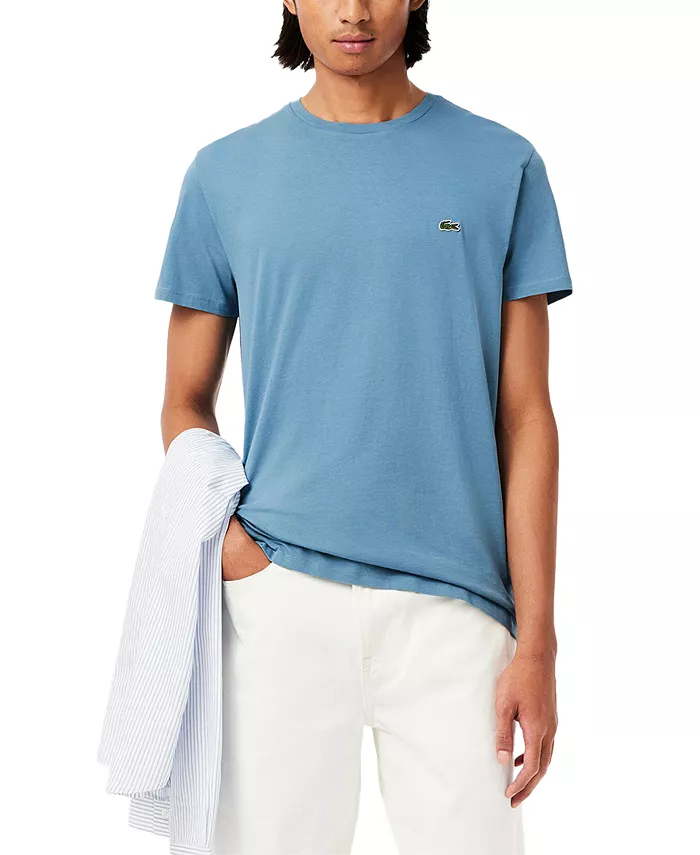 

Мужская футболка с круглым вырезом из пима-хлопка Lacoste, белый
