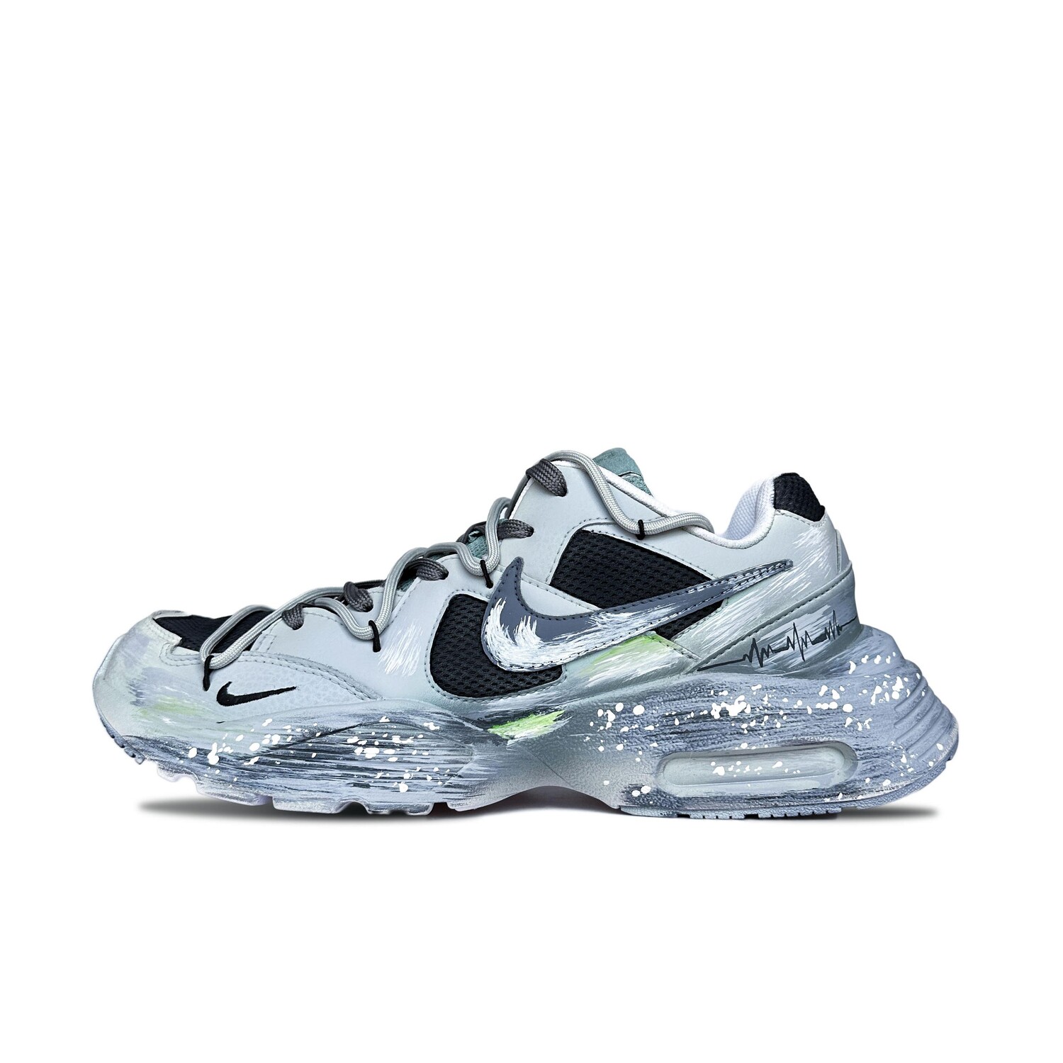 

Кроссовки Air Max Fusion женские с низким верхом светло-серые/зеленые Nike