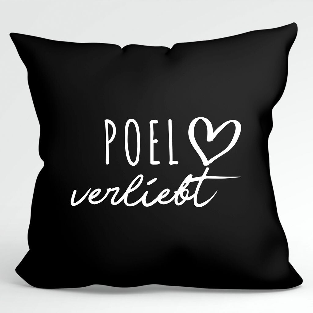 

УРАА! Подушка Poel in love декоративная подушка с черным наполнением с названием любимого острова Hellweg Druckerei