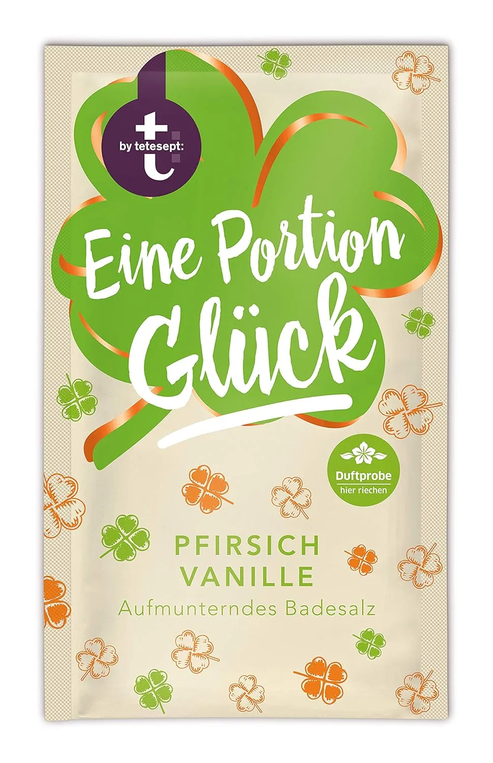 Соль для ванн «Eine Portion Glück» от t: by tetesept, персик и ваниль, 60 г Tetesept